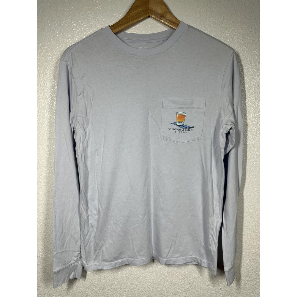 Vineyard Vines Shirt Mens XS Long Sleeve Shotski Graphic Pocket Tee